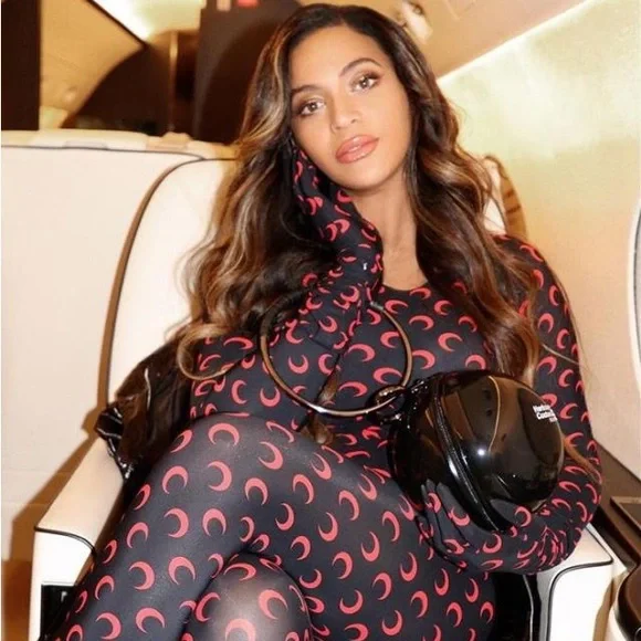 MARINE SERRE • Moon Print Turtleneck Second Skin Top - Picture 12 of 16